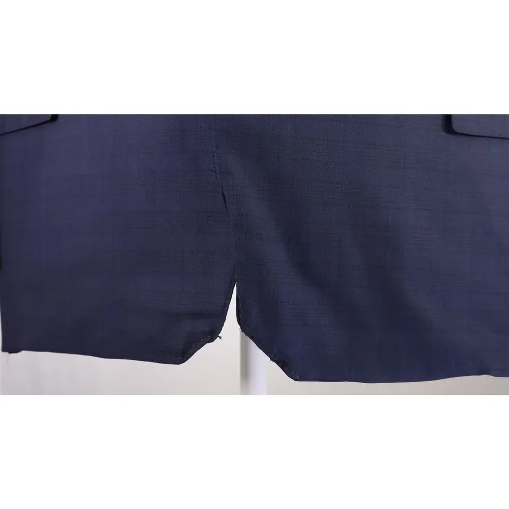 Ermenegildo Zegna 15 Milmil 15 Current Navy Blue Plaid 2Btn Sportcoat Blazer 42S